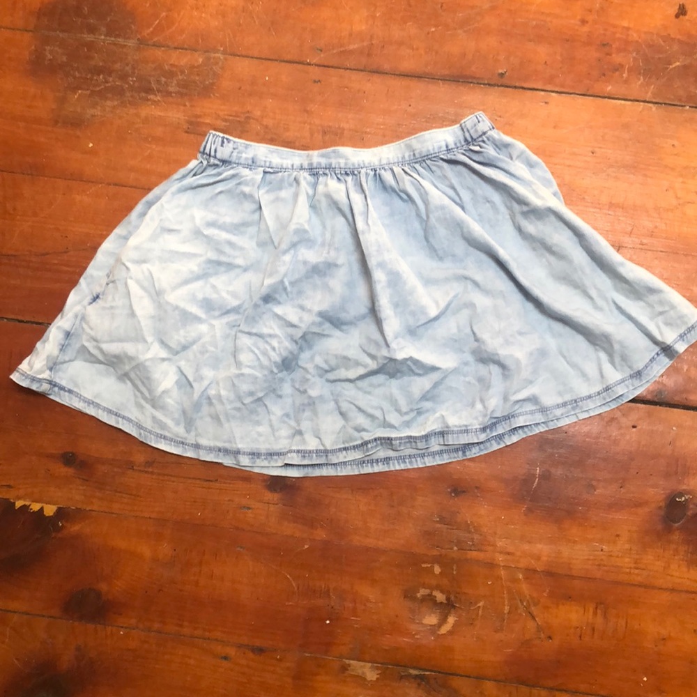 Light denim skater skirt